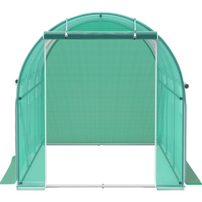 Walk-In Tunnel Greenhouse 12 X 7 X 7 Ft Portable Plant Hot House With Galvanized Steel Hoops, 6 Roll-Up Windows And Zippered Door - Green | Gift Idea