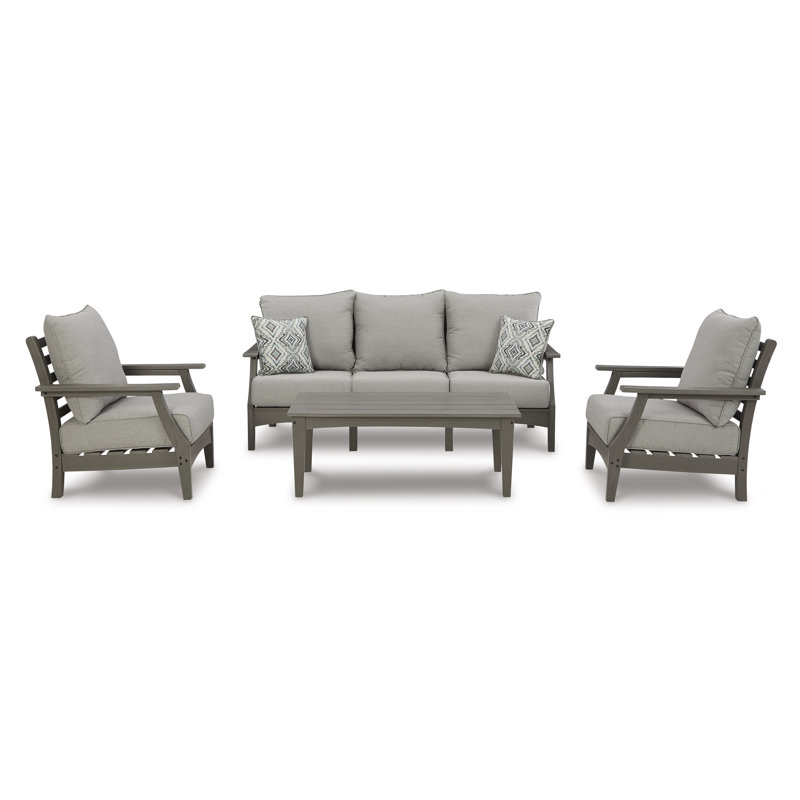 Canapé d'extérieur, 2 chaises longues et table basse Visola