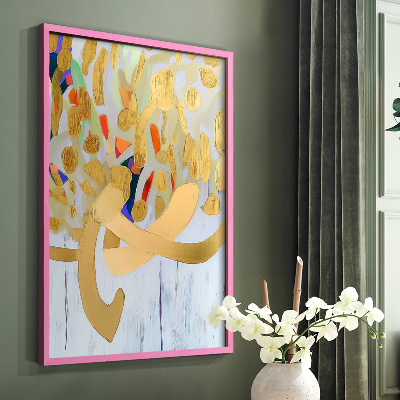 Abstrait XXII, reproduction encadrée - prête à être accrochée - fabriquée aux États-Unis, Rose, H 10 po x P 8 po