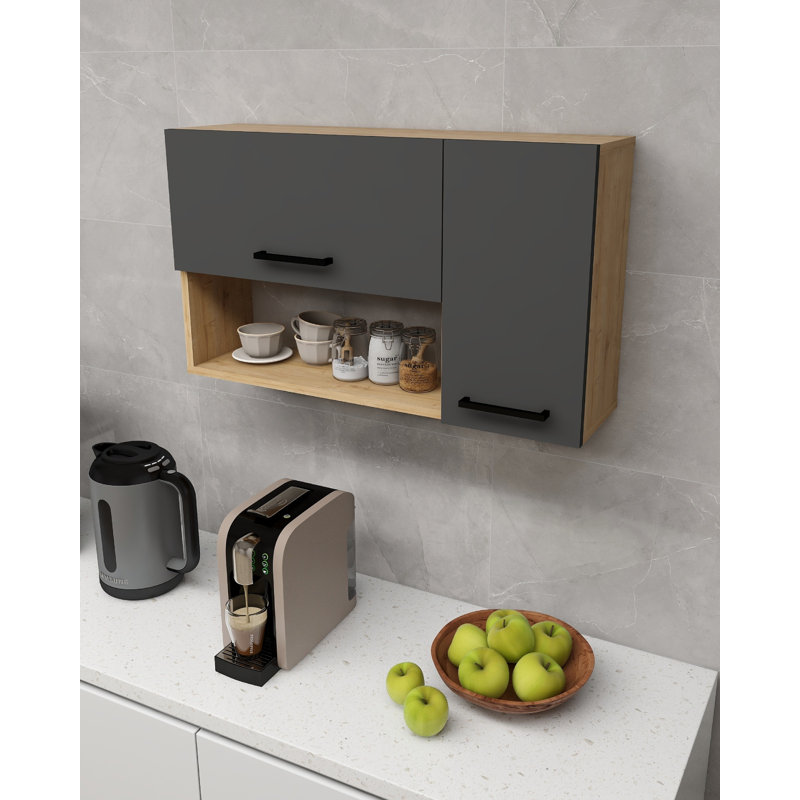 Cabinet with Shelf and Storage Novarro, Sapphire Oak/Anthracite