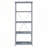 Grey And Silver 4-Shelf Bookcase