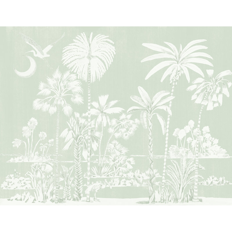Murale Charleston Marsh Breeze par Megan Molten, Papier, Vert