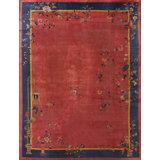 Hand Knotted Wool Area Rug in Pink