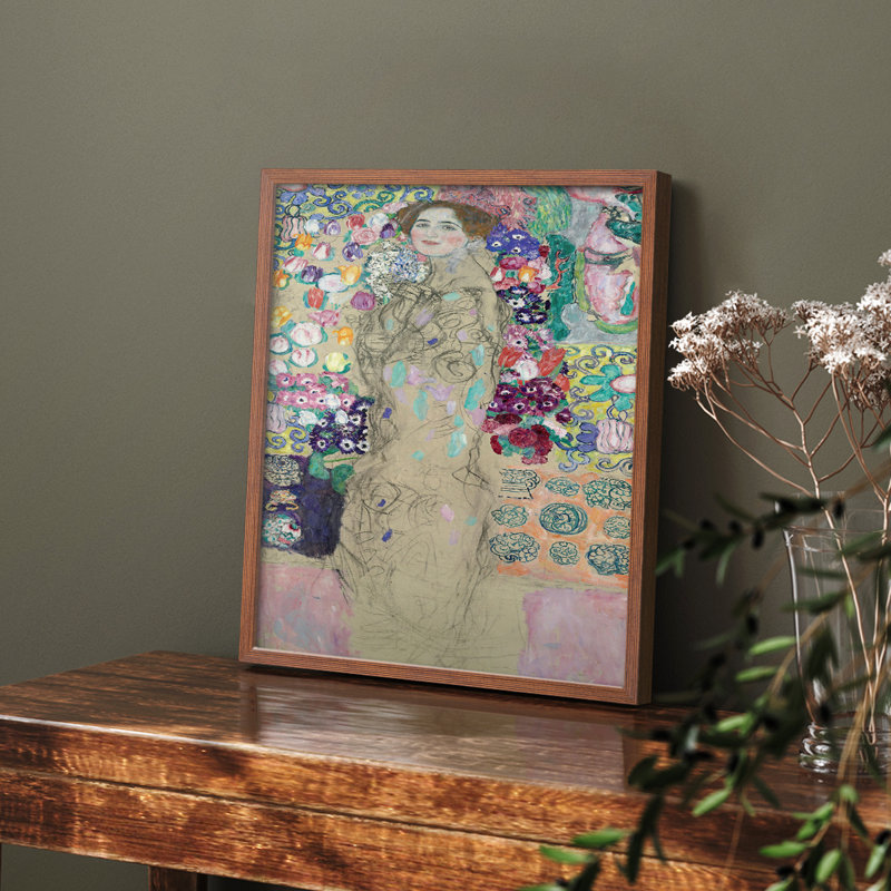 "Gustav Klimt douzième" sur papier, Noyer, H 10 po x l 8 po