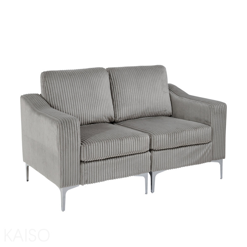 Canapé modulaire Basic, canapé modulaire deux places, canapé en velours côtelé, Gris