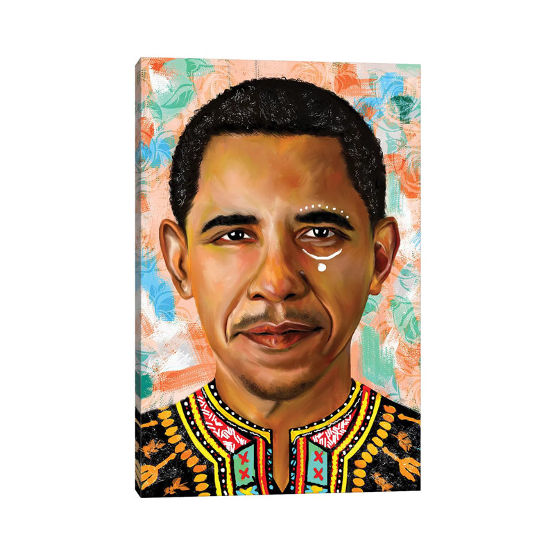 «Barack Obama» par Crixtover Edwin, impression sur toile tendue, H 18 po x l 12 po x 1,5 po