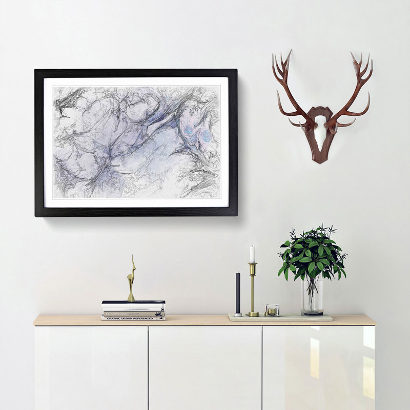 Secrets in Abstract - Picture Frame Graphic Art Print, 60cm H x 91cm W x 2cm D, Black