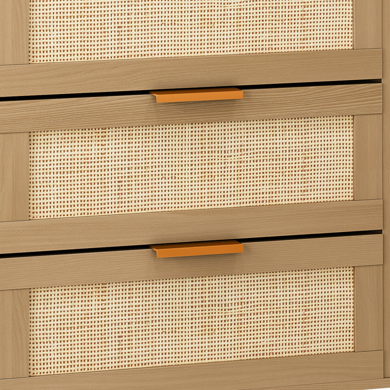 Commode 6 tiroirs en rotin