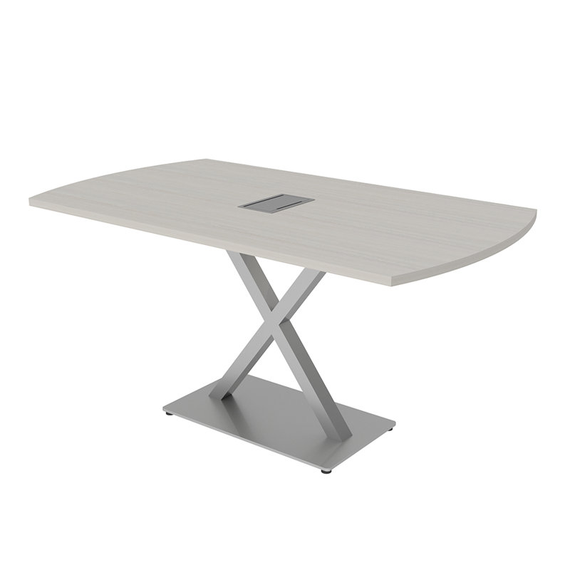 Table de conférence Pavert Arc Unité électrique, Argent, H 30 po x l 60 po x P 36 po, Sel Lakeland