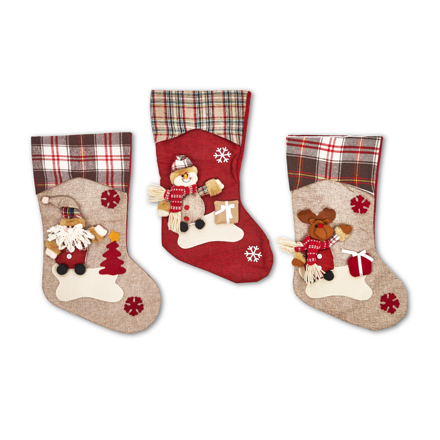 3 pack christmas stockings