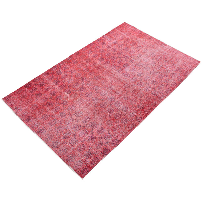 Tapis unique en laine rouge foncé 6 pi x 9 pi 7 po One Age of a Kind Jeanette
