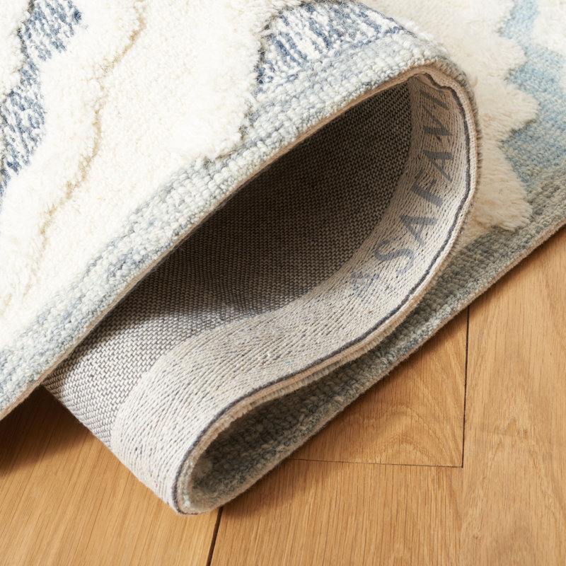 Tapis géométrique en laine et en coton touffeté à la main Altrincham, Rectangle 4 pi x 6 pi
