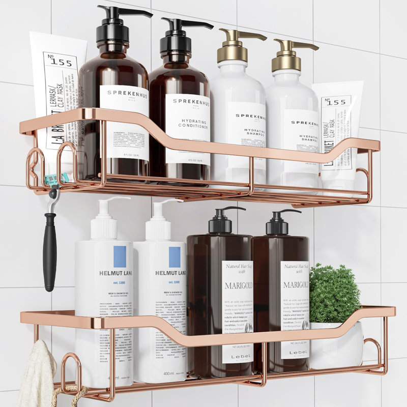Serviteur de douche en acier inoxydable, paquet de 2, Or rose