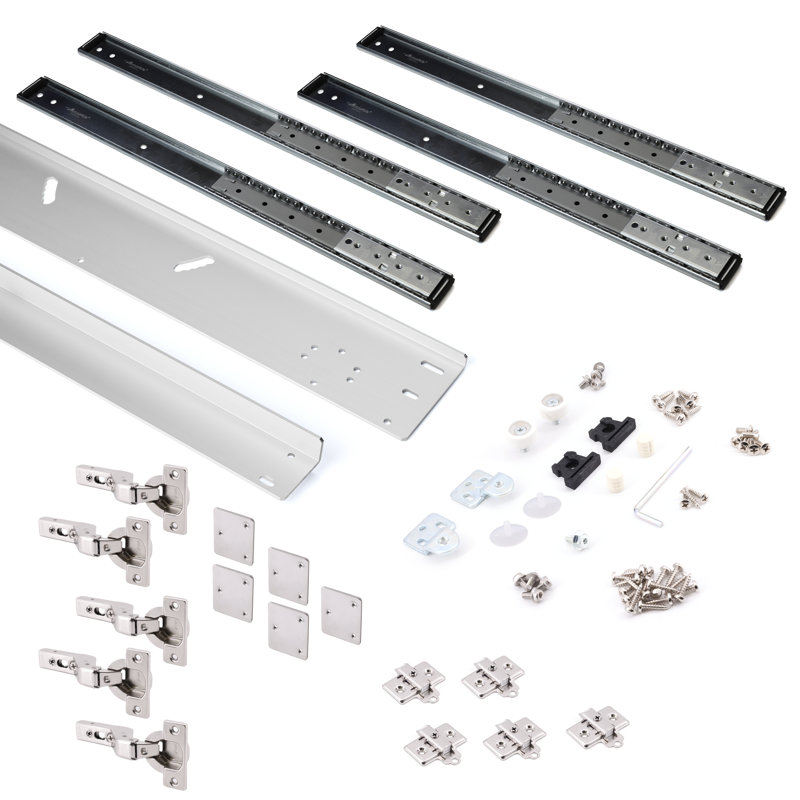 Système de portes superposées à fermeture en douceur, H 75,5 po x l 1,938 po x P 16 po
