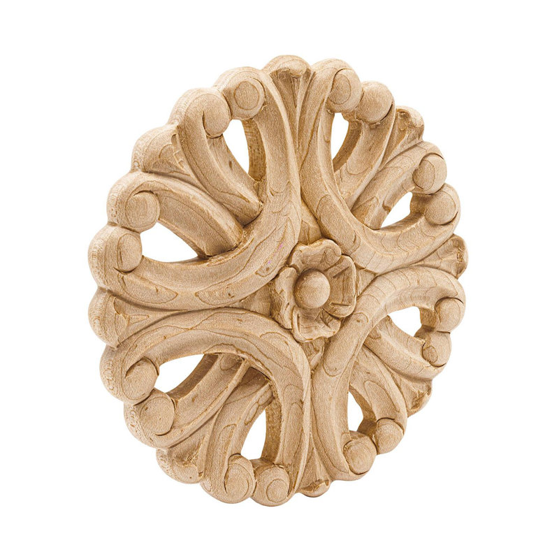 Grande applique décorative en bois d'érable massif massif sans finition 5-1 / 2 po x 5/8 po