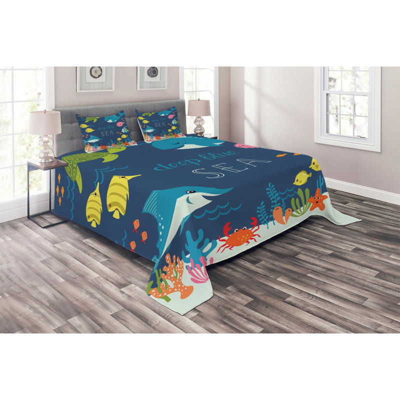 Polyester Coverlet, King Bedspread + 2 Shams
