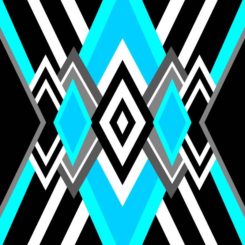 Turquoise et noir, L 20 po x H 20 po x P 1,25 po