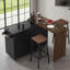 Îlot de cuisine extensible avec armoire de rangement pour poubelles et étagère à épices coulissante à 3 niveaux-125527670