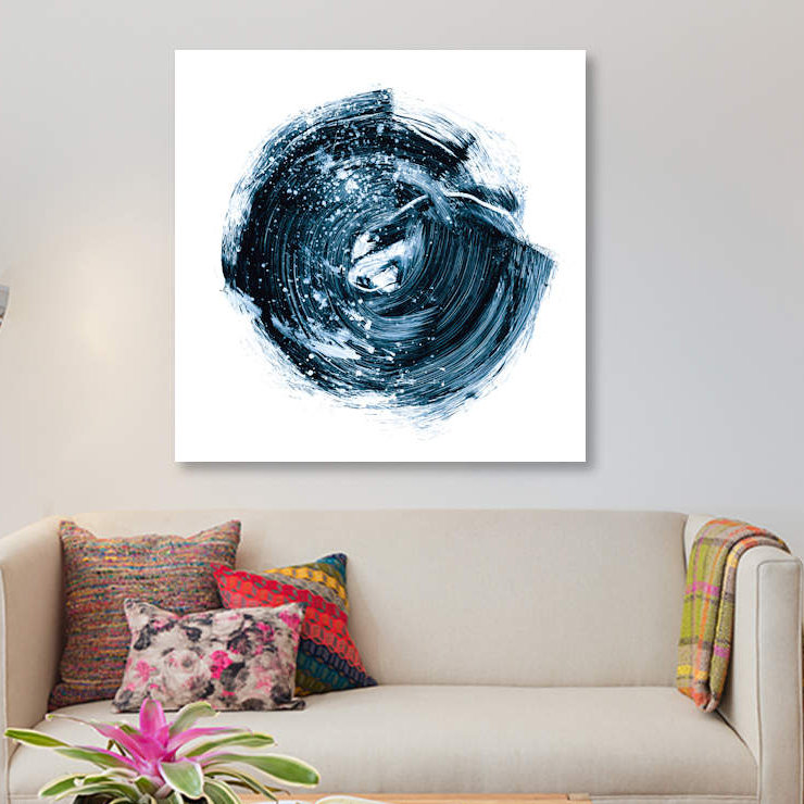 « indigo nebula iv », reproduction d’impression sur toile, H 12 po x l 12 po x P 0,75 po, Toile tendue, Pas de tapis