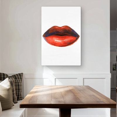 Red Lipstick Fashion Metal Print | Chic Home Decor Art