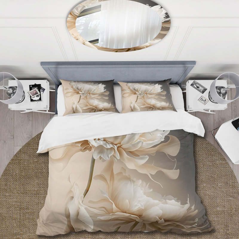 Ensemble de housse de couette Peony Flower I Bedding, Housse de couette pour très grand lit et 2 très