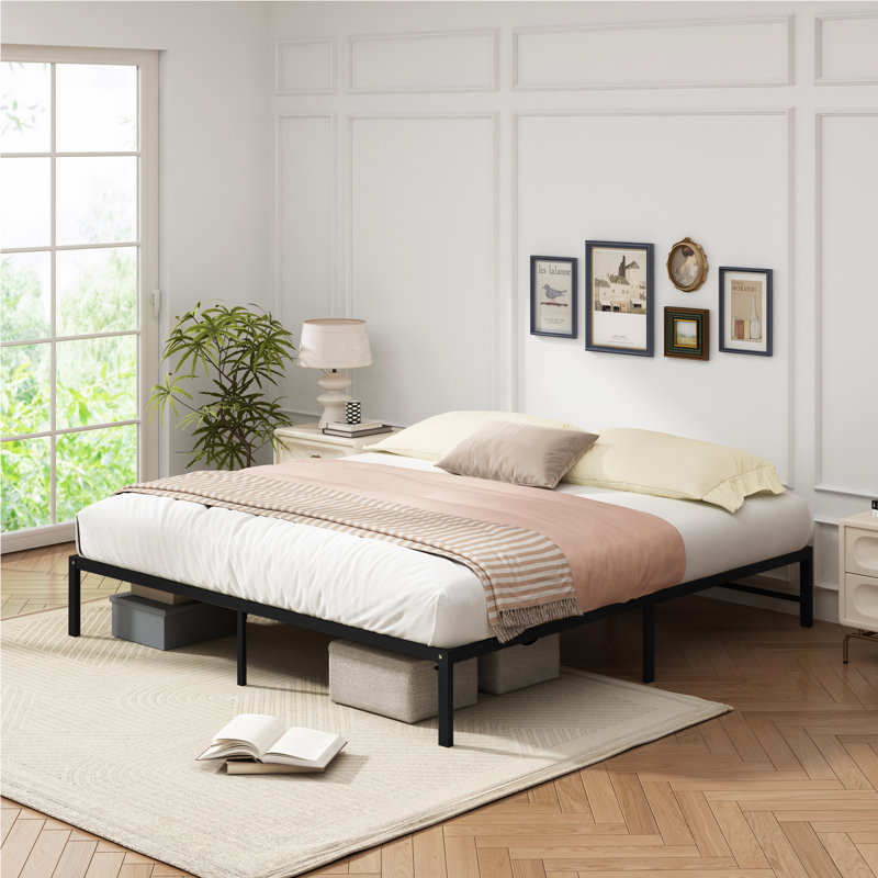Metal Platform Bed Frame, Black, King