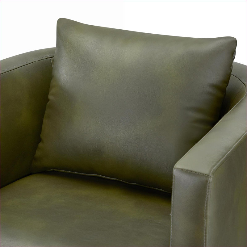 Fauteuil d'appoint pivotant en simili cuir vert Sutton, siège confortable pour adultes dans la chambre à coucher, Vert