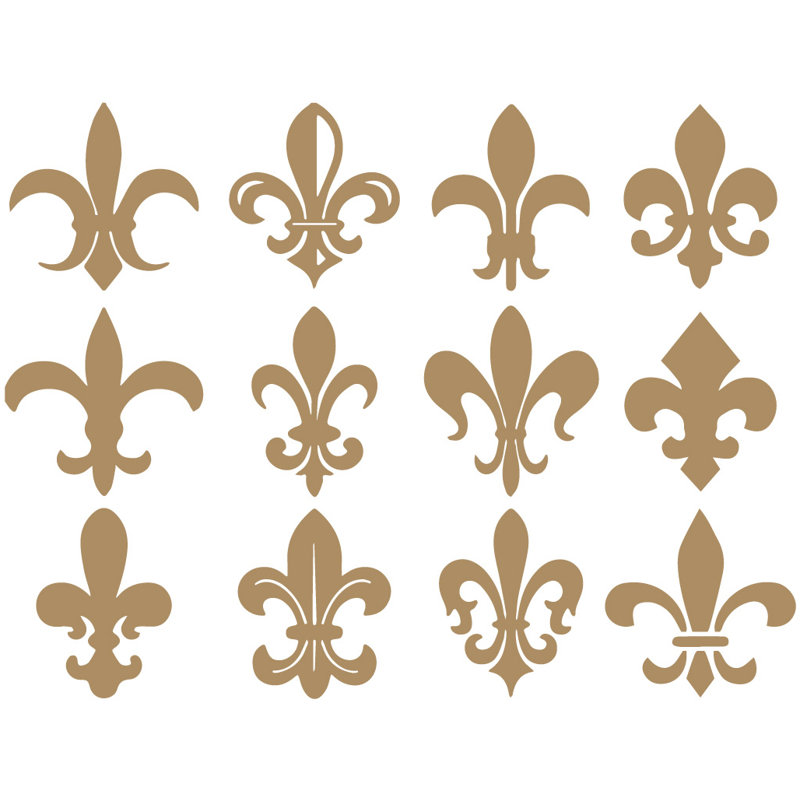 Décalcomanie murale motif fleur du lis, H 40 po x l 53 po x P 0,01 po, Brun pâle