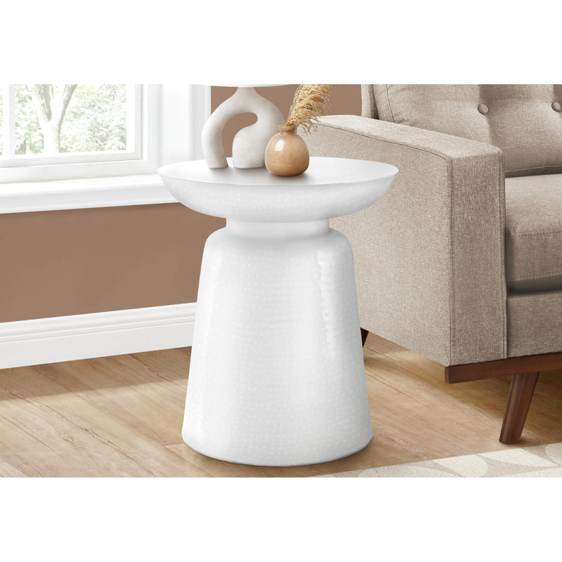 Table d'appoint moderne moderne en métal blanc