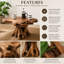 Burruss Handmade Solid Teak Wood Coffee Table with Natural Root Base Every Piece Unique-841841850
