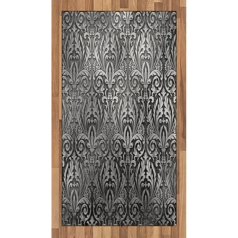 Gray High Density Long Fiber Poly Threads Decorative Area Rug Carpet, Rectangle 2'7" x 5'