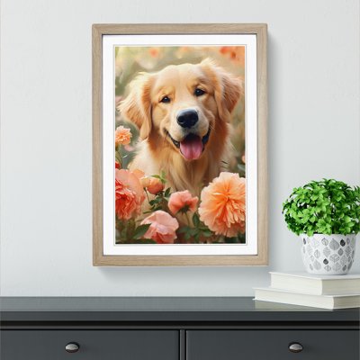 Golden Retriever Digital Art - Framed Print