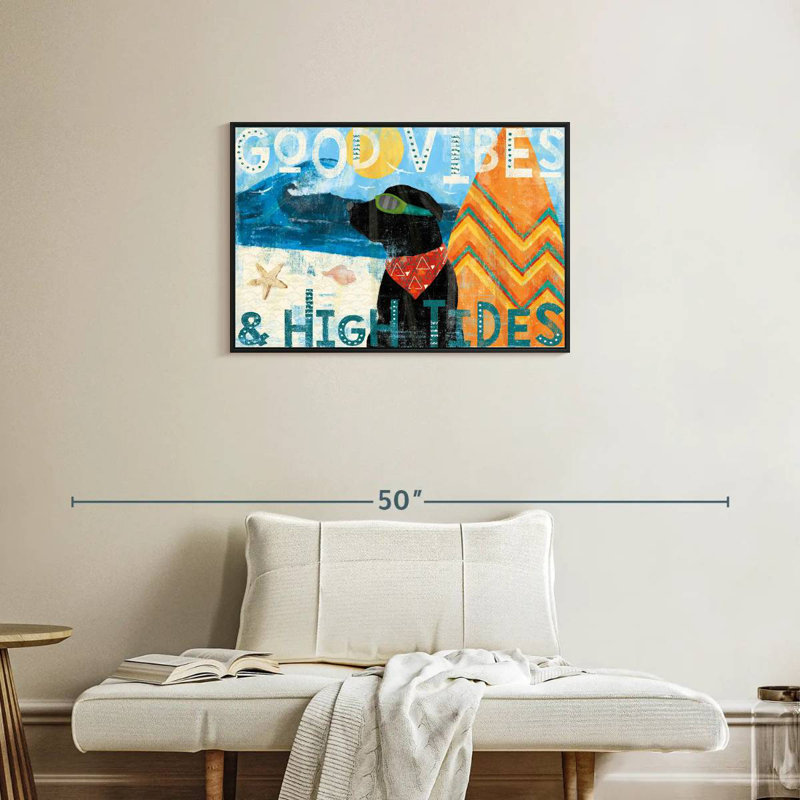 Good Vibes II, Cadre flottant noir, 31 po x 21 po