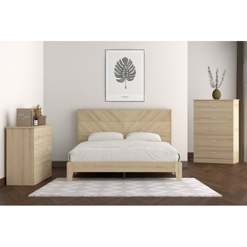 Curtis 3 Piece Bedroom Set, Queen, Oslo Oak