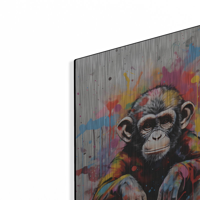 «Colorful Monkey» par Andreas Magnusson, art mural en métal, H 24 po x l 16 po