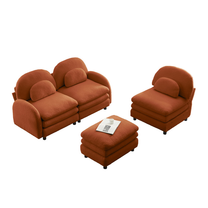 Cloud Comfort Sectionals, Teddy 3 Seat Modern Modular Sofa For Home