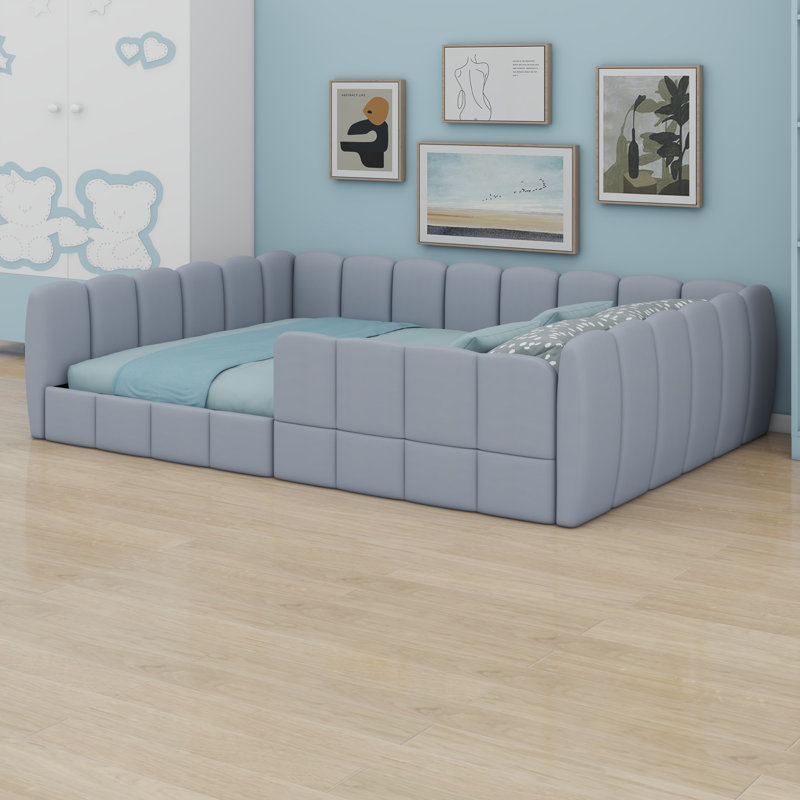 Lit tapissier Minimalist, Gray
