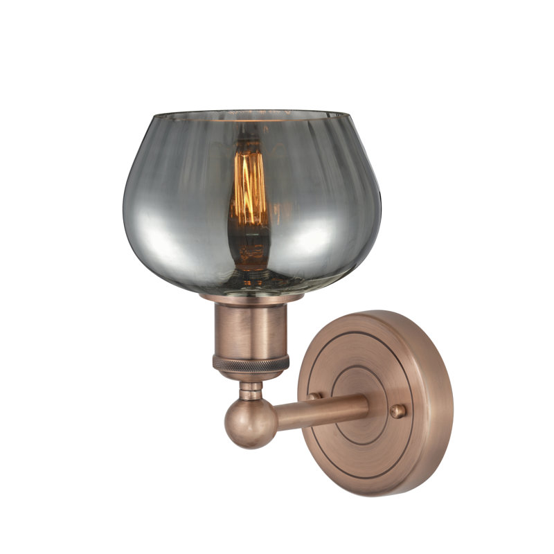 Canute Armed Sconce, Plated Smoke, Antique Copper