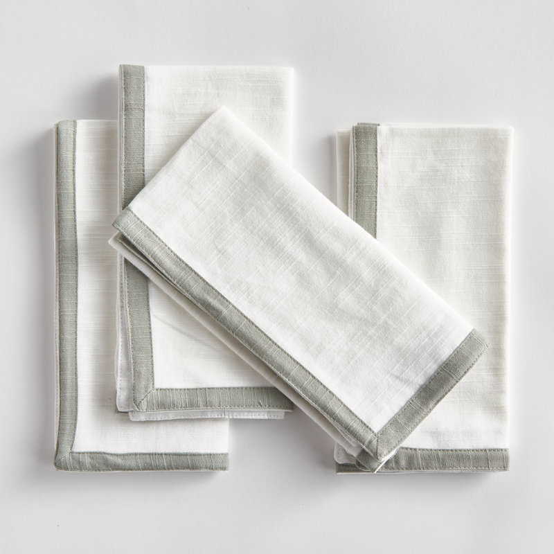 Saffron Dinner Napkins, White/Blue