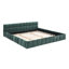 Structure de lit moderne tapissier avec tissu en chenille épais et sans sommier-1289525224