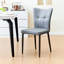 Ensemble de 2 chaises de salle à manger à haut dossier avec design ergonomique: structure en fer forgé, siège en cuir et coussins en éponge à rebond élevé-119001184