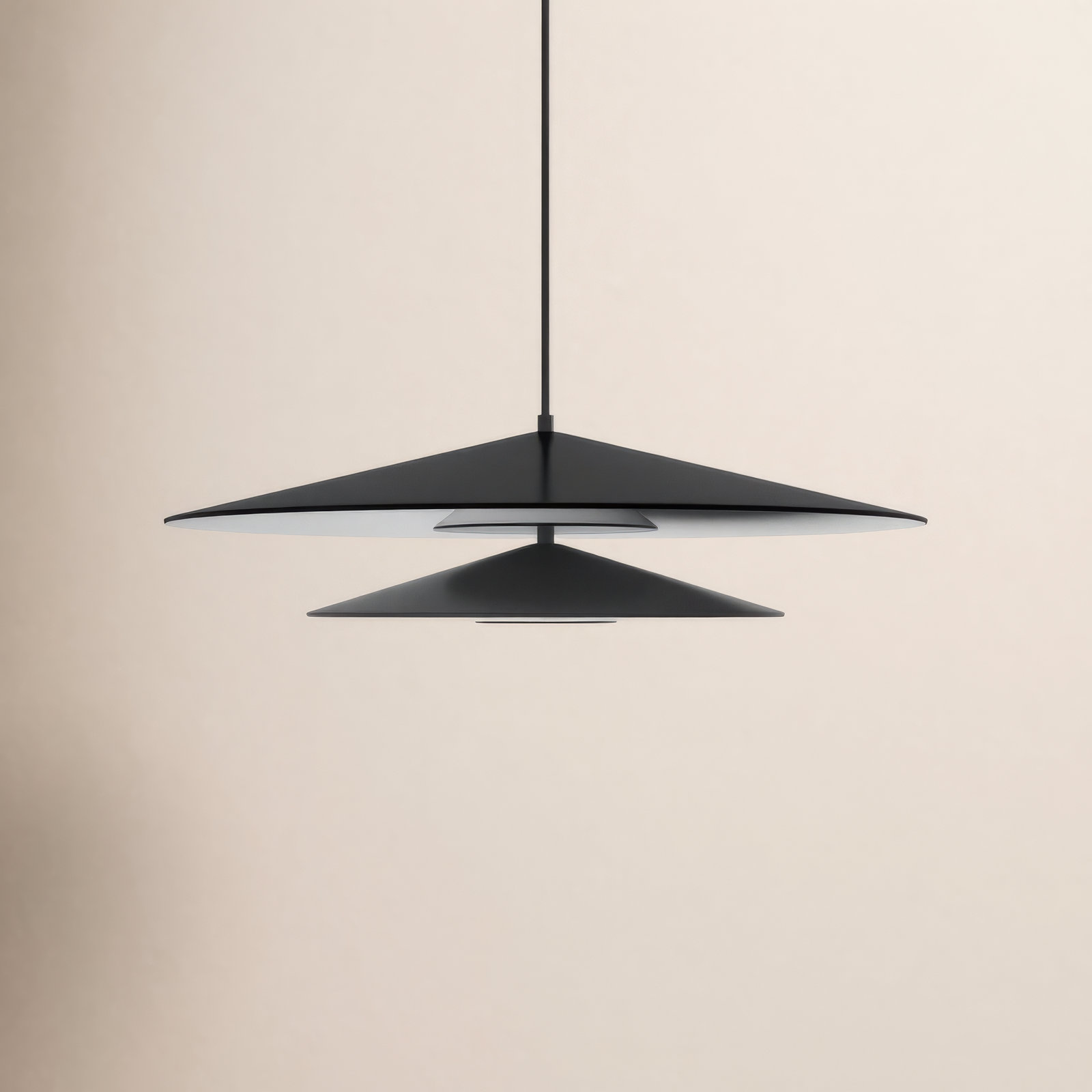 Cruz 2 Light Dimmable LED Pendant, Black/White