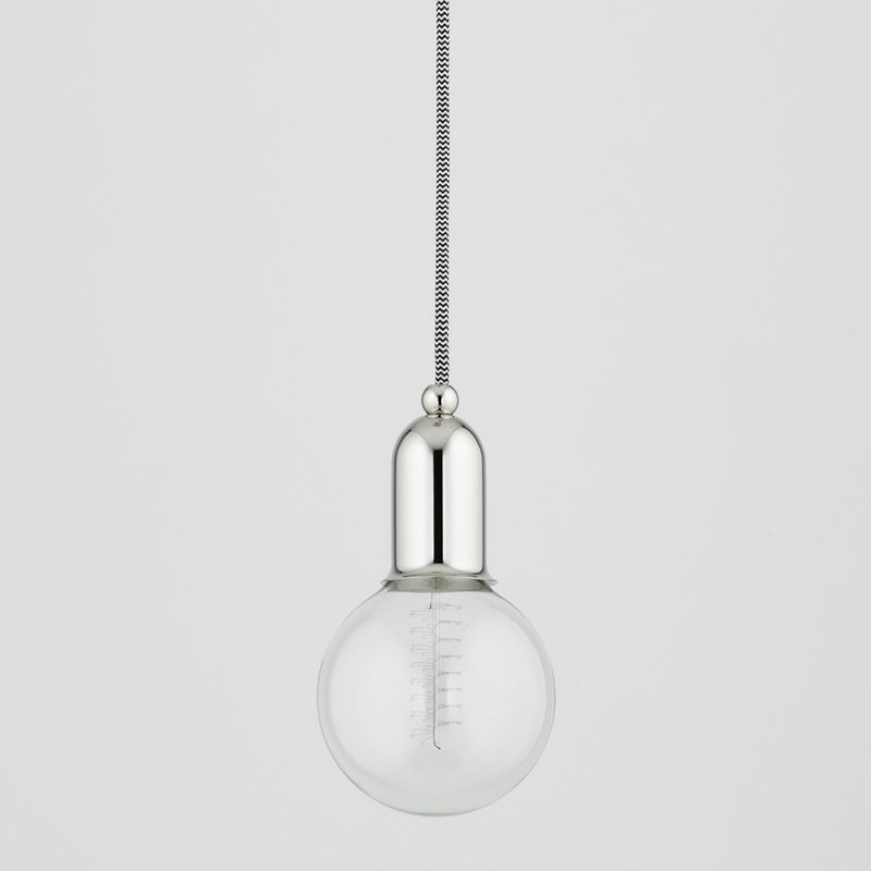 Luminaire suspendu à 1 lumière Saimi, Nickel poli