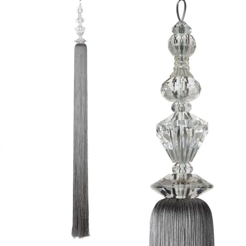 Glisson Fabric 8cm Curtain Tieback, Grey