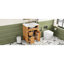 Meuble-lavabo 24 po avec lavabo, meuble-lavabo en bois avec tiroir rabattable, 2 tiroirs à fermeture en douceur, 1 porte à fermeture en douceur, bois massif et panneau de fibres à densité moyenne, poignées en bois élégantes, meubles-lavabos et meubles-lavabos