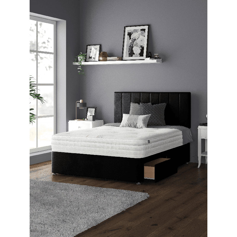 Ohioville Divan Bed Base, Black, Single (3'), No Drawer