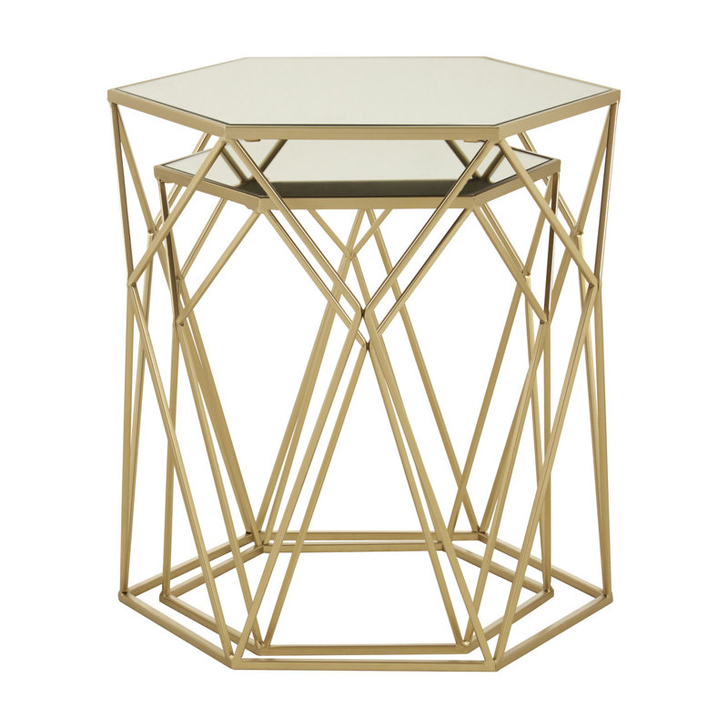 Spilsby Glass Top Frame Nesting Tables