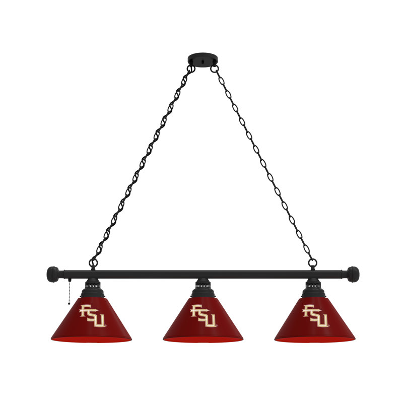 3 - Light Pool Table Lights Pendant, Black, Florida State Seminoles