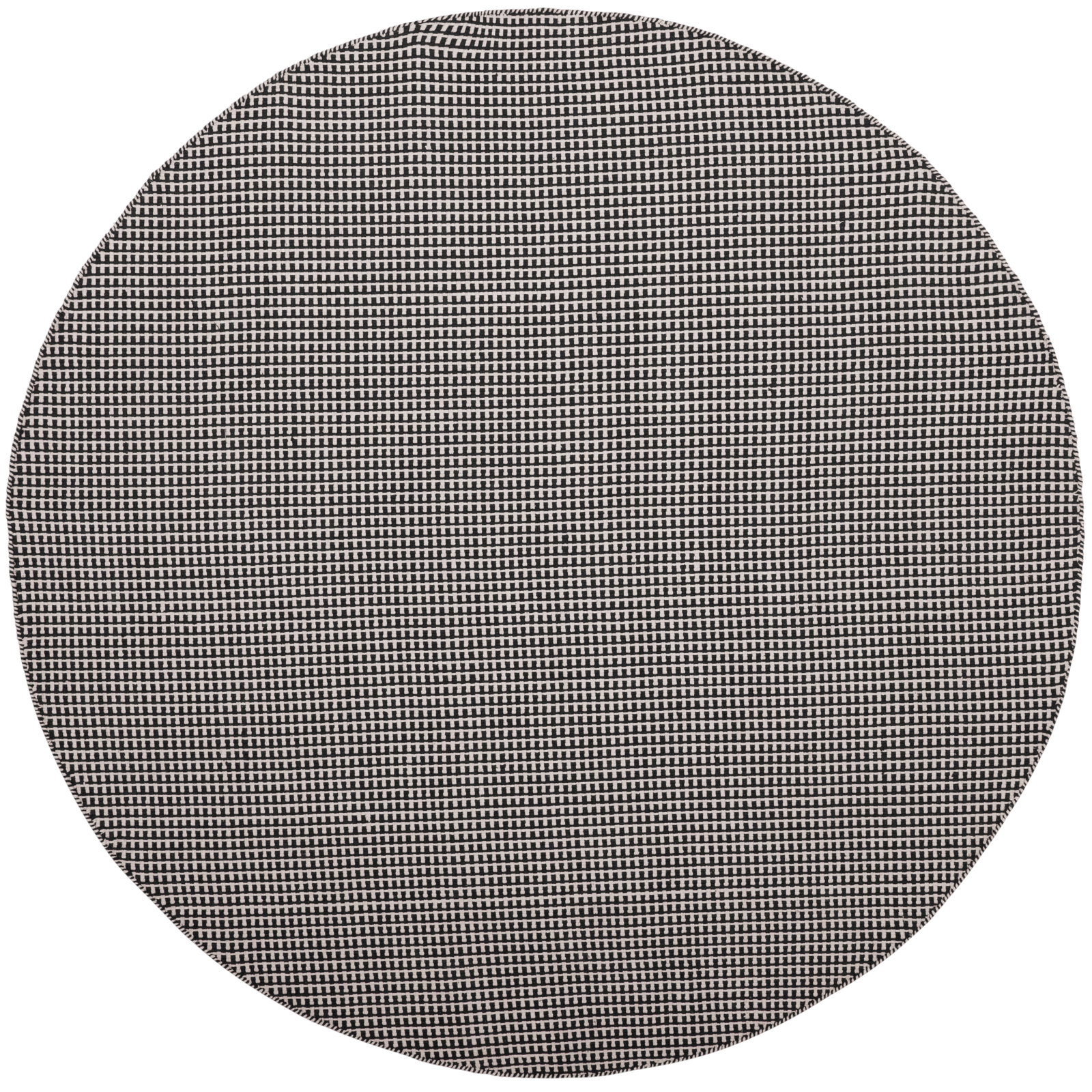 Bester Hand-Woven Geometric Cotton Rug, Round 6'
