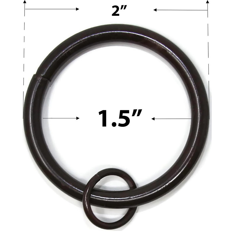 Anneaux de rideau en métal Mcclain, Bronze, Diamètre 1,5 po